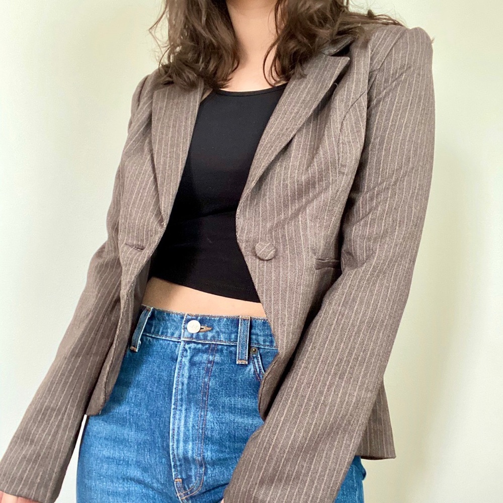 Brown Pinstripe Mossimo Blazer
